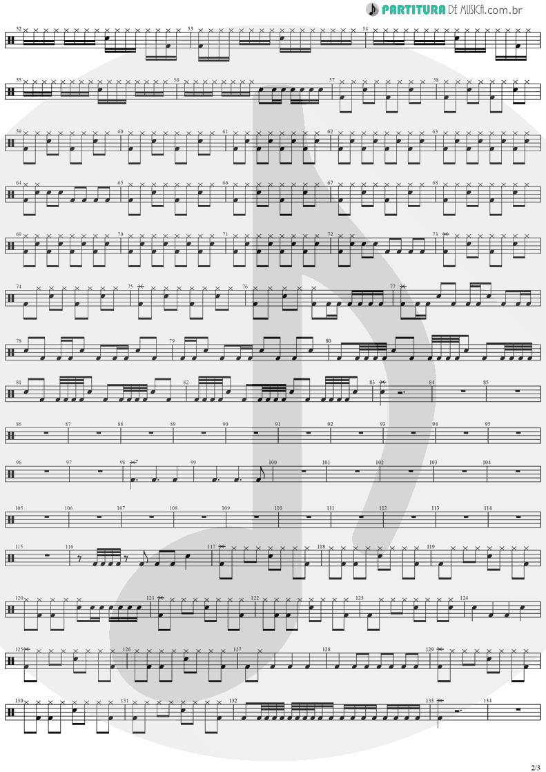 Partitura de musica de Bateria - Dreamspace | Stratovarius | Dreamspace 1994 - pag 2