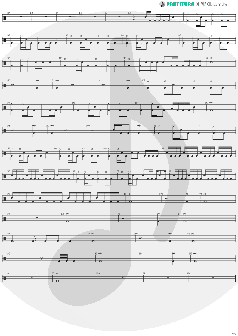 Partitura de musica de Bateria - Dreamspace | Stratovarius | Dreamspace 1994 - pag 3