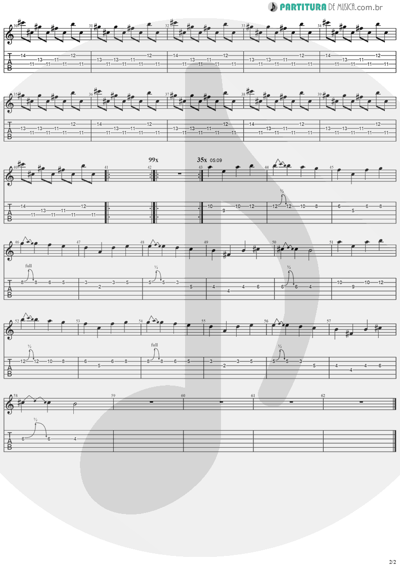 Tablatura + Partitura de musica de Guitarra Elétrica - Dreamspace | Stratovarius | Dreamspace 1994 - pag 2