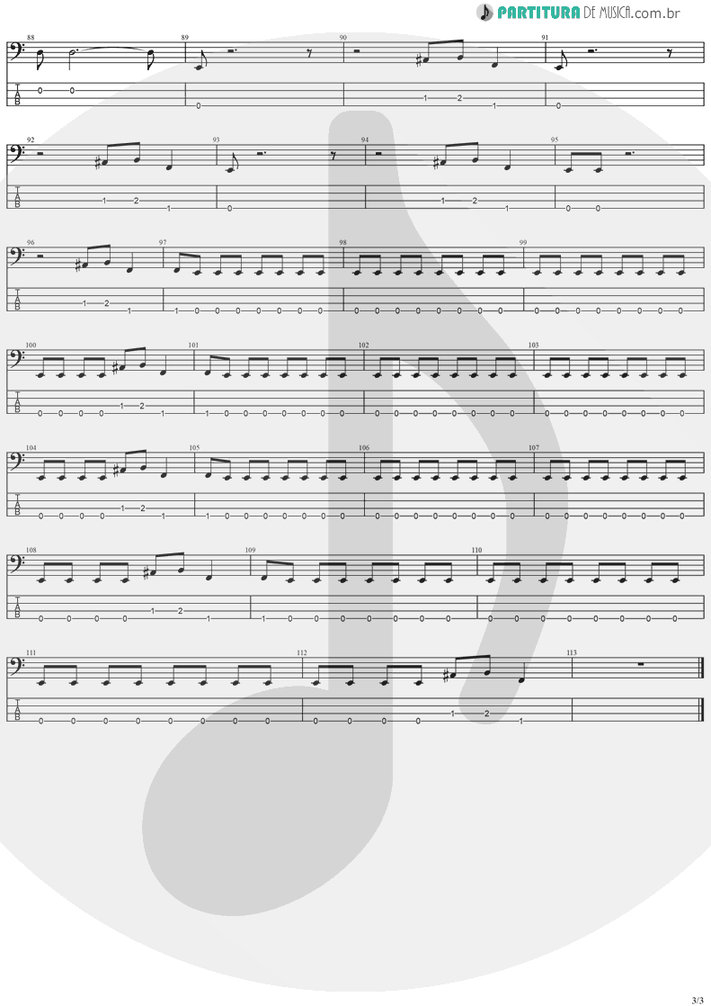 Tablatura + Partitura de musica de Baixo Elétrico - Reign Of Terror | Stratovarius | Dreamspace 1994 - pag 3