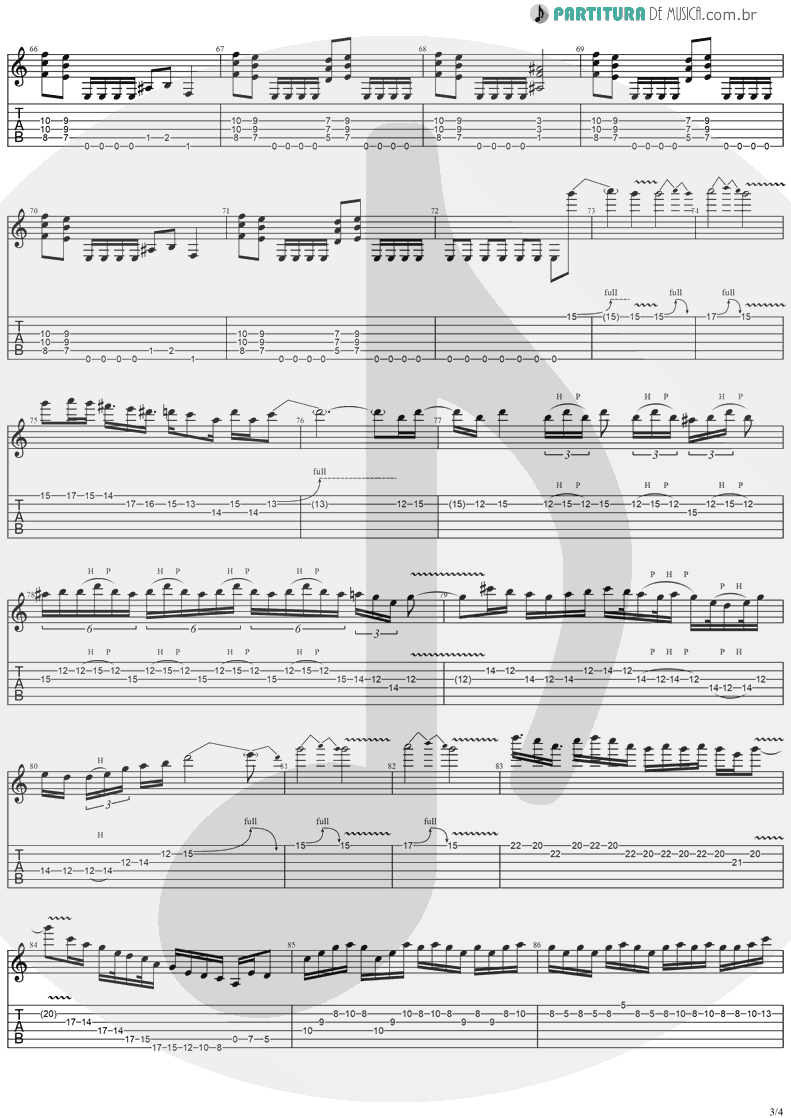 Tablatura + Partitura de musica de Guitarra Elétrica - Reign Of Terror | Stratovarius | Dreamspace 1994 - pag 3