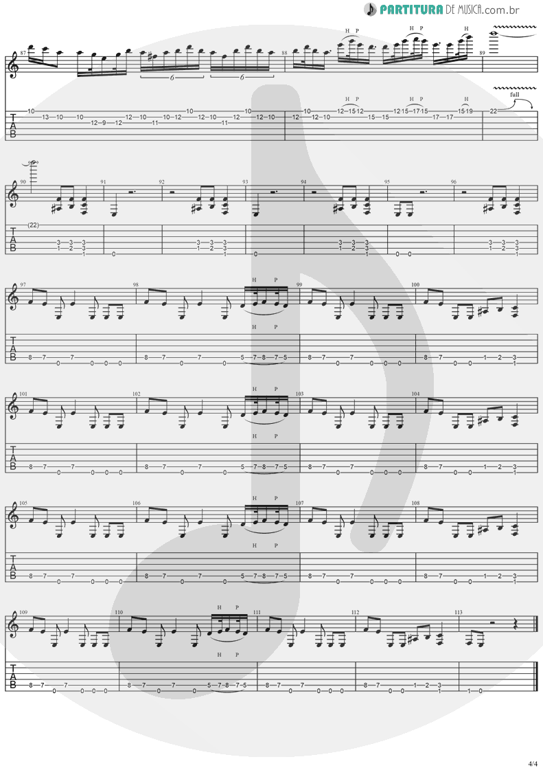 Tablatura + Partitura de musica de Guitarra Elétrica - Reign Of Terror | Stratovarius | Dreamspace 1994 - pag 4