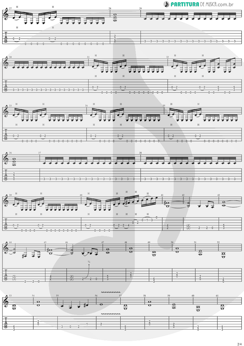 Tablatura + Partitura de musica de Guitarra Elétrica - Against The Wind | Stratovarius | Fourth Dimension 1995 - pag 2