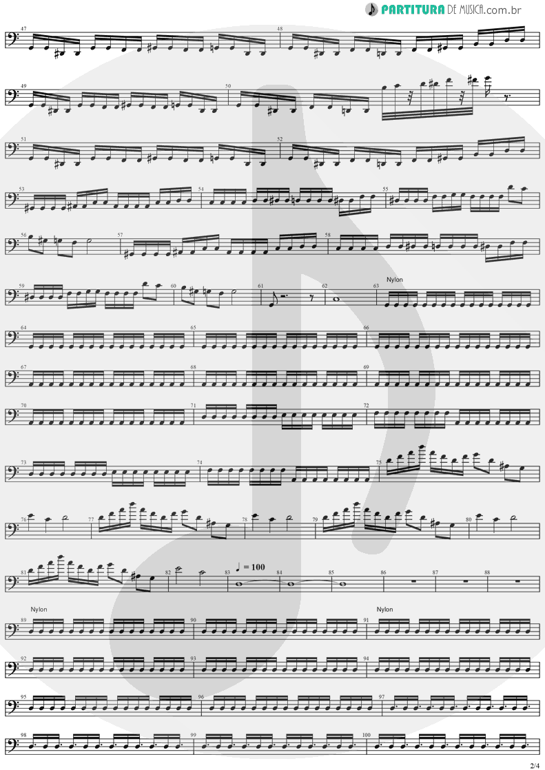 Partitura de musica de Baixo Elétrico - Stratovarius | Stratovarius | Fourth Dimension 1995 - pag 2
