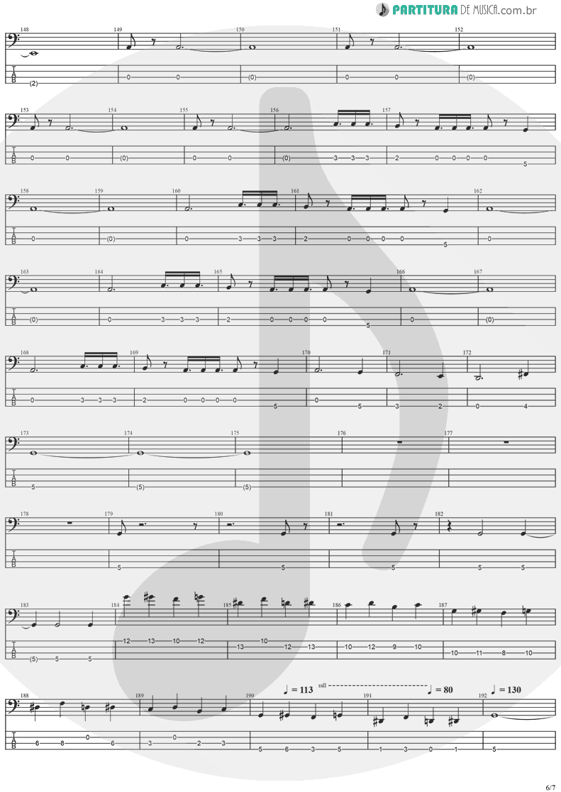 Tablatura + Partitura de musica de Baixo Elétrico - Stratovarius | Stratovarius | Fourth Dimension 1995 - pag 6