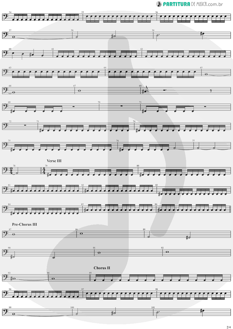 Partitura de musica de Baixo Elétrico - Father Time | Stratovarius | Episode 1996 - pag 2
