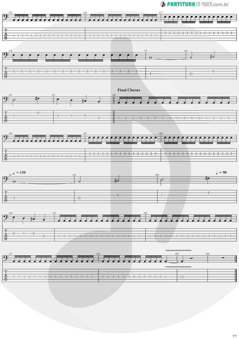 Tablatura + Partitura de musica de Baixo Elétrico - Father Time | Stratovarius | Episode 1996 - pag 7