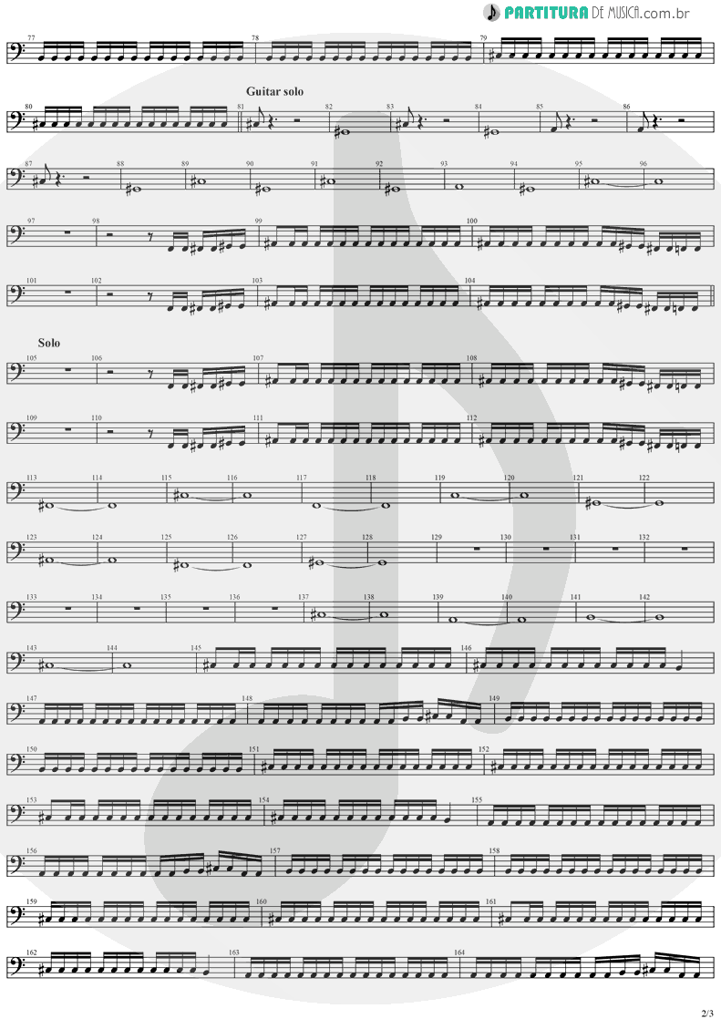 Partitura de musica de Baixo Elétrico - Black Diamond | Stratovarius | Visions 1997 - pag 2