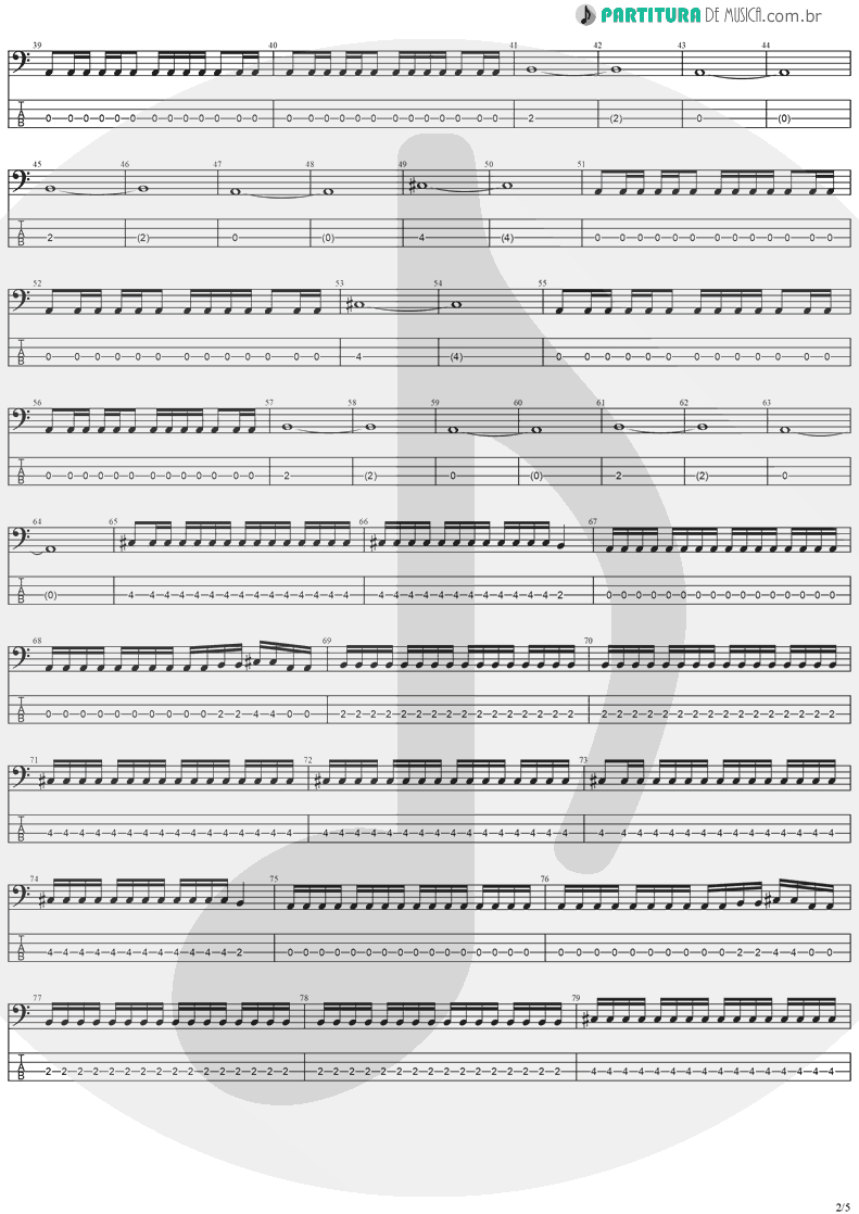 Tablatura + Partitura de musica de Baixo Elétrico - Black Diamond | Stratovarius | Visions 1997 - pag 2