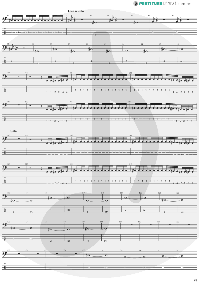 Tablatura + Partitura de musica de Baixo Elétrico - Black Diamond | Stratovarius | Visions 1997 - pag 3