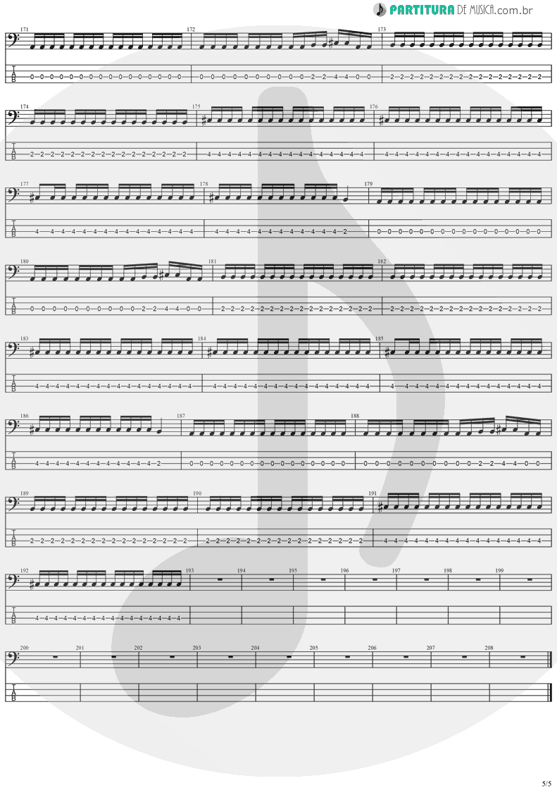 Tablatura + Partitura de musica de Baixo Elétrico - Black Diamond | Stratovarius | Visions 1997 - pag 5