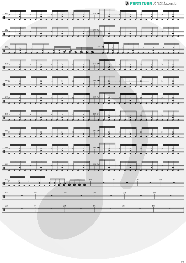 Partitura de musica de Bateria - Black Diamond | Stratovarius | Visions 1997 - pag 5