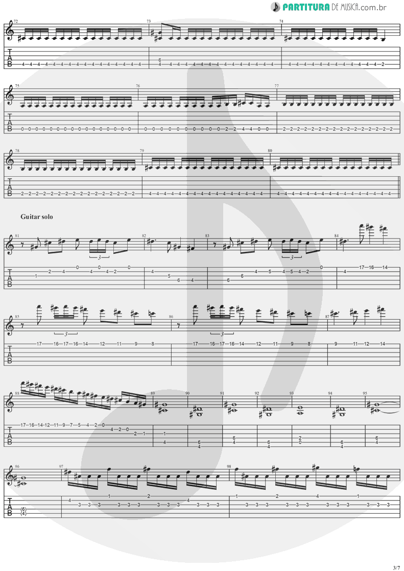 Tablatura + Partitura de musica de Guitarra Elétrica - Black Diamond | Stratovarius | Visions 1997 - pag 3