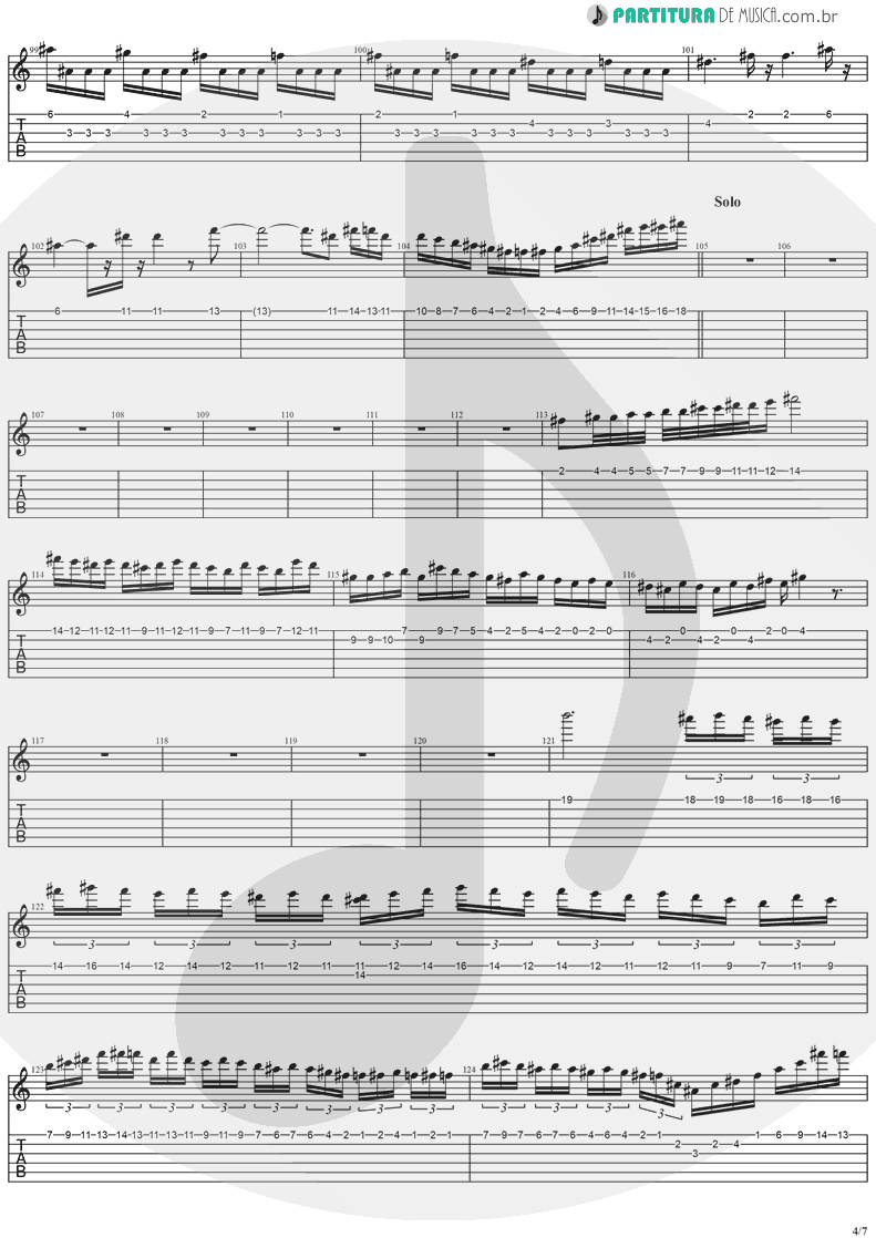 Tablatura + Partitura de musica de Guitarra Elétrica - Black Diamond | Stratovarius | Visions 1997 - pag 4