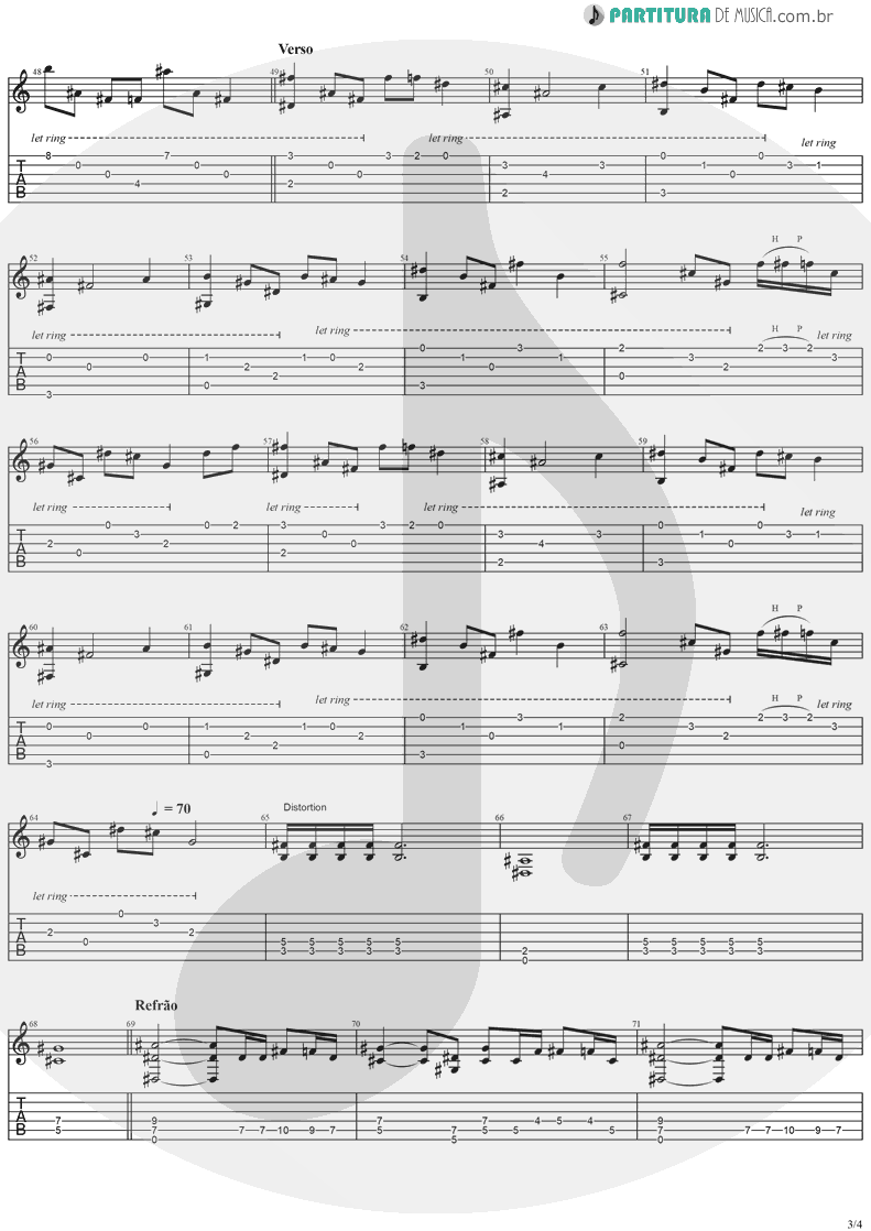 Tablatura + Partitura de musica de Guitarra Elétrica - Coming Home | Stratovarius | Visions 1997 - pag 3