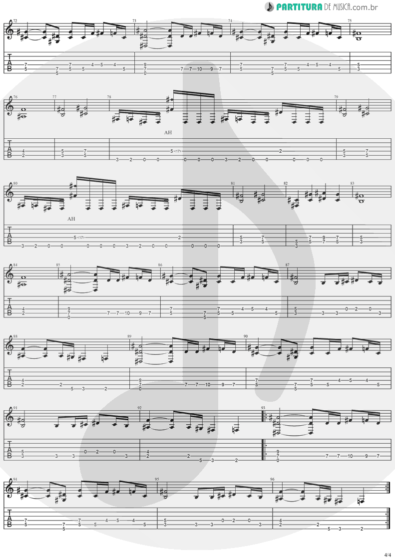 Tablatura + Partitura de musica de Guitarra Elétrica - Coming Home | Stratovarius | Visions 1997 - pag 4
