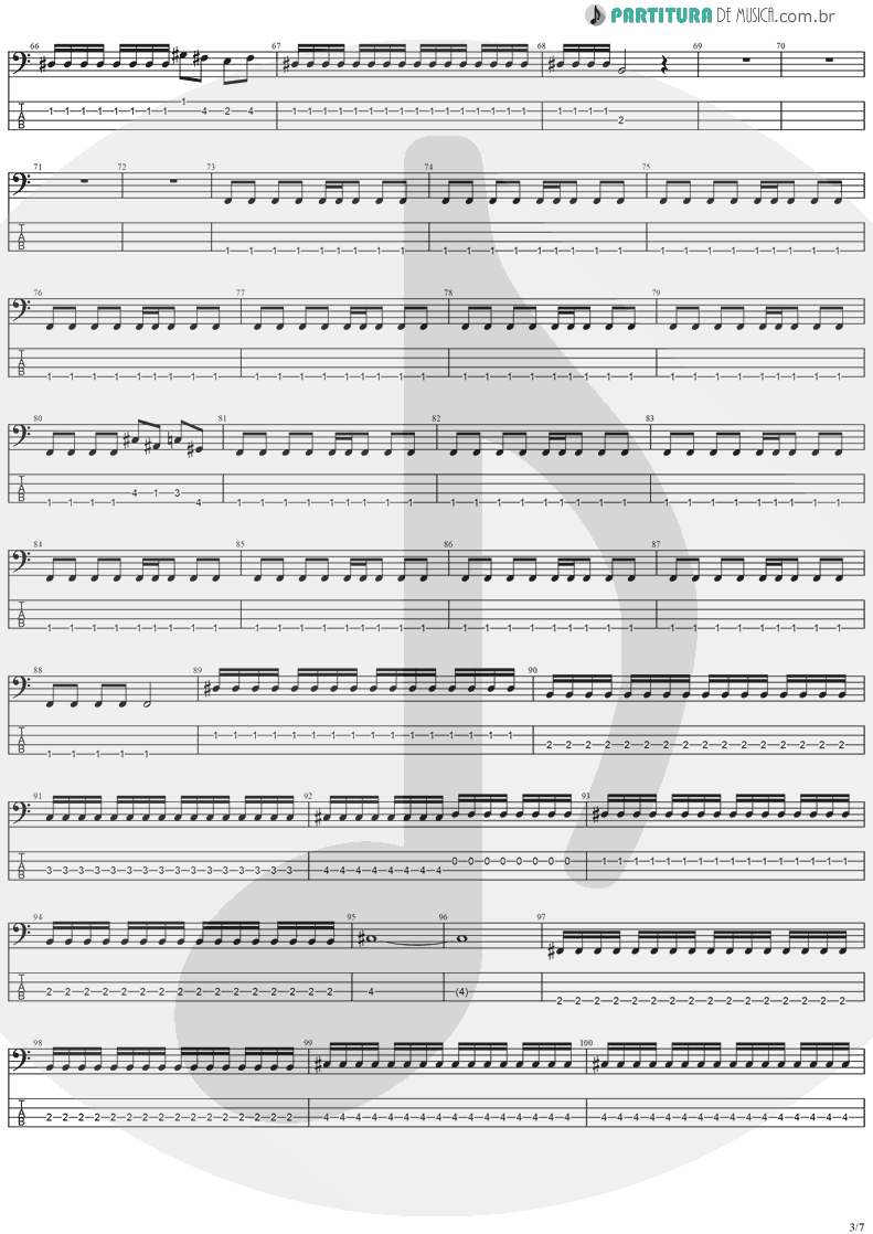 Tablatura + Partitura de musica de Baixo Elétrico - Forever Free | Stratovarius | Visions 1997 - pag 3