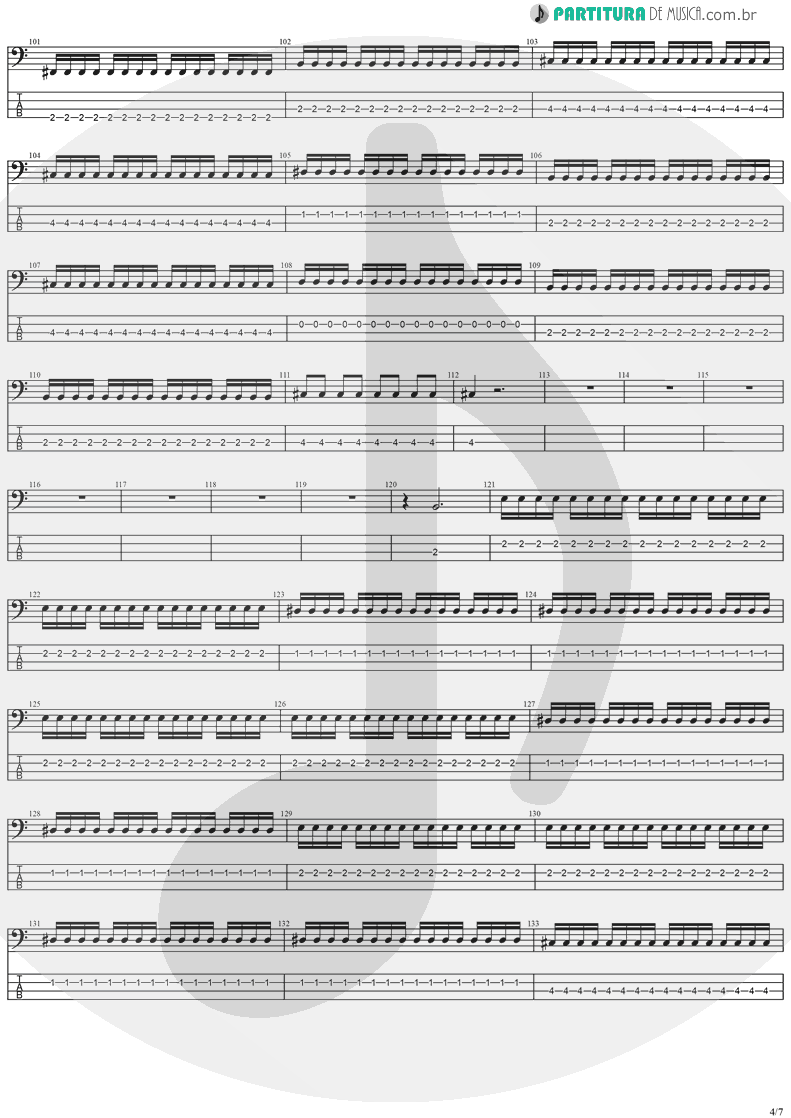 Tablatura + Partitura de musica de Baixo Elétrico - Forever Free | Stratovarius | Visions 1997 - pag 4