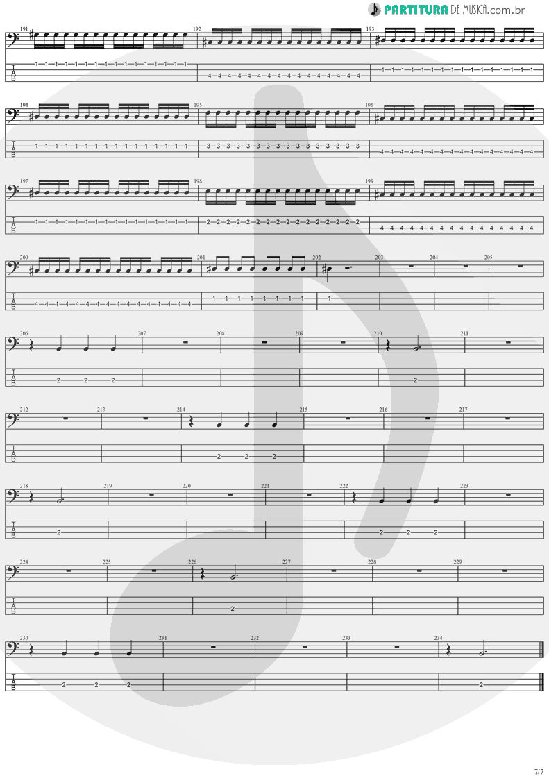 Tablatura + Partitura de musica de Baixo Elétrico - Forever Free | Stratovarius | Visions 1997 - pag 7