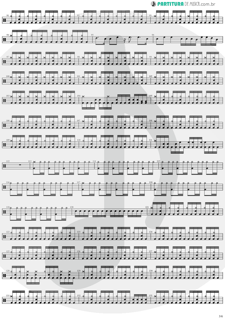 Partitura de musica de Bateria - Forever Free | Stratovarius | Visions 1997 - pag 3
