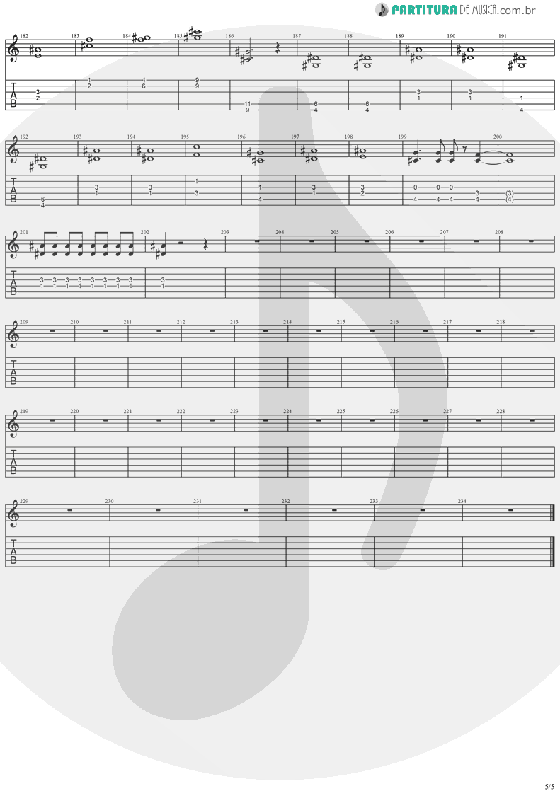 Tablatura + Partitura de musica de Guitarra Elétrica - Forever Free | Stratovarius | Visions 1997 - pag 5