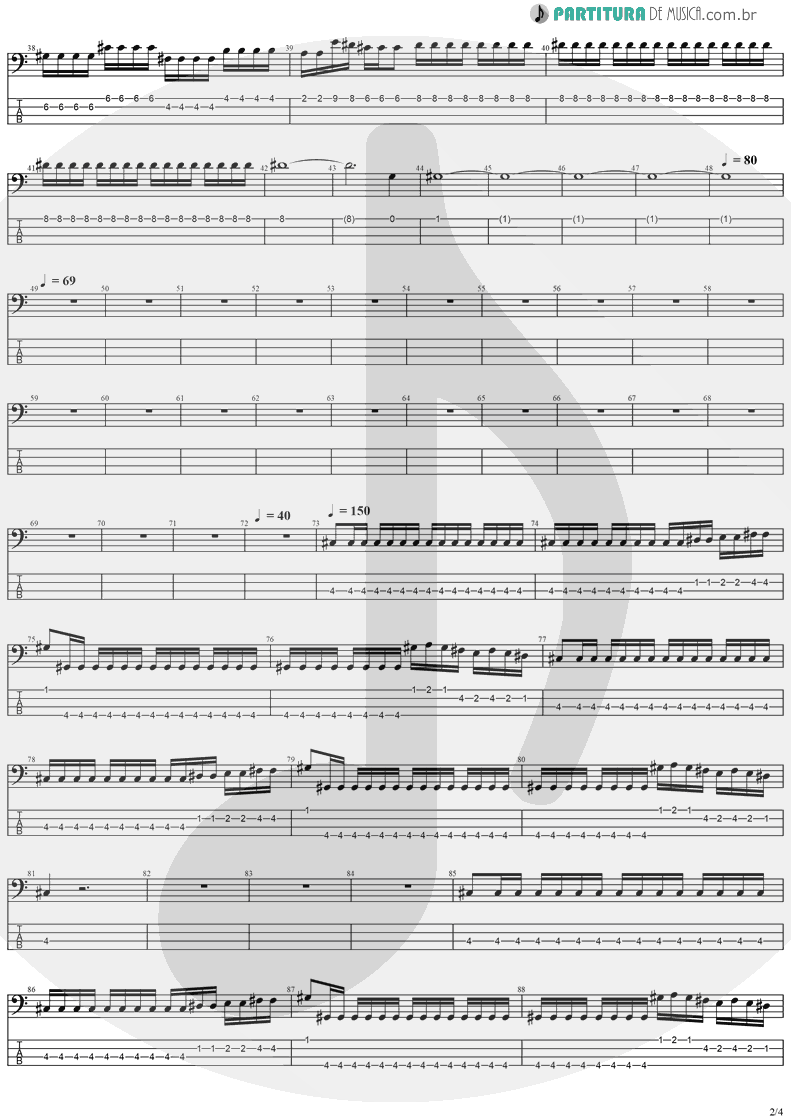Tablatura + Partitura de musica de Baixo Elétrico - Holy Light | Stratovarius | Visions 1997 - pag 2
