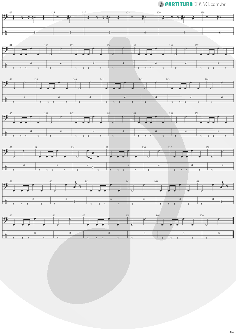 Tablatura + Partitura de musica de Baixo Elétrico - Holy Light | Stratovarius | Visions 1997 - pag 4