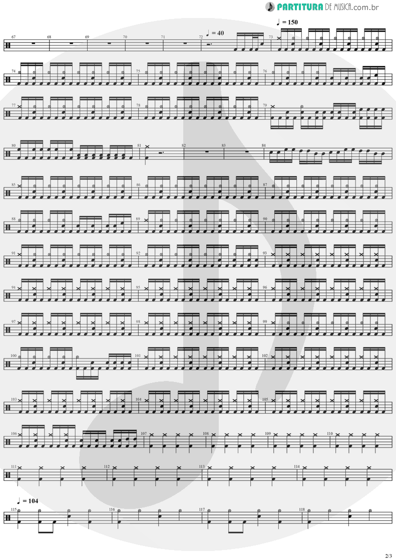 Partitura de musica de Bateria - Holy Light | Stratovarius | Visions 1997 - pag 2