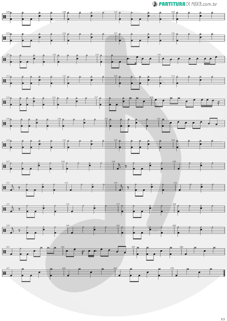 Partitura de musica de Bateria - Holy Light | Stratovarius | Visions 1997 - pag 3