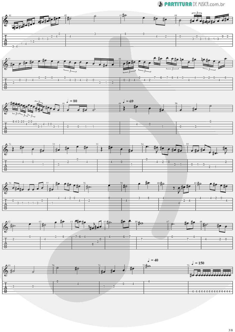 Tablatura + Partitura de musica de Guitarra Elétrica - Holy Light | Stratovarius | Visions 1997 - pag 3