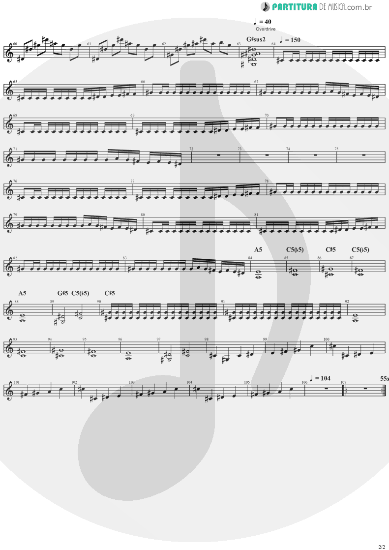 Partitura de musica de Guitarra Elétrica - Holy Light | Stratovarius | Visions 1997 - pag 2