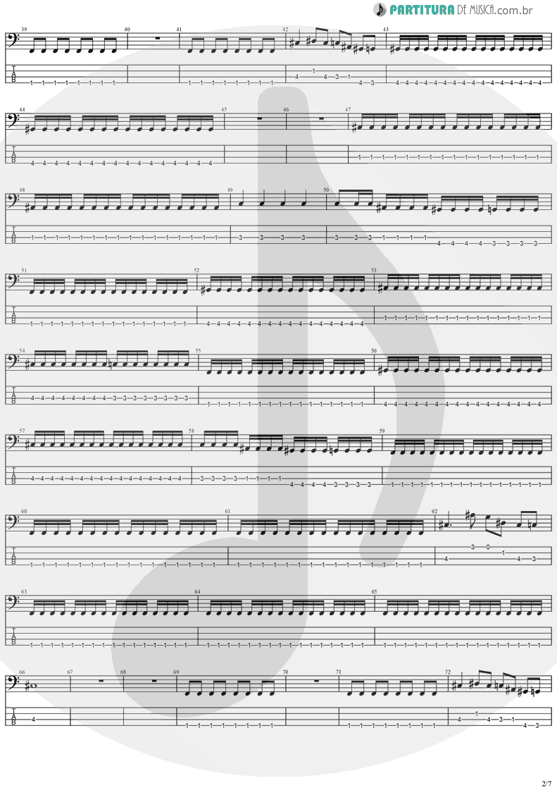 Tablatura + Partitura de musica de Baixo Elétrico - Legions | Stratovarius | Visions 1997 - pag 2