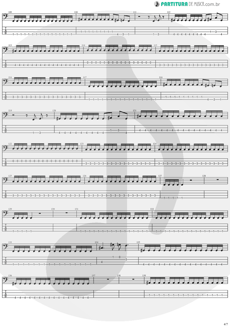 Tablatura + Partitura de musica de Baixo Elétrico - Legions | Stratovarius | Visions 1997 - pag 4