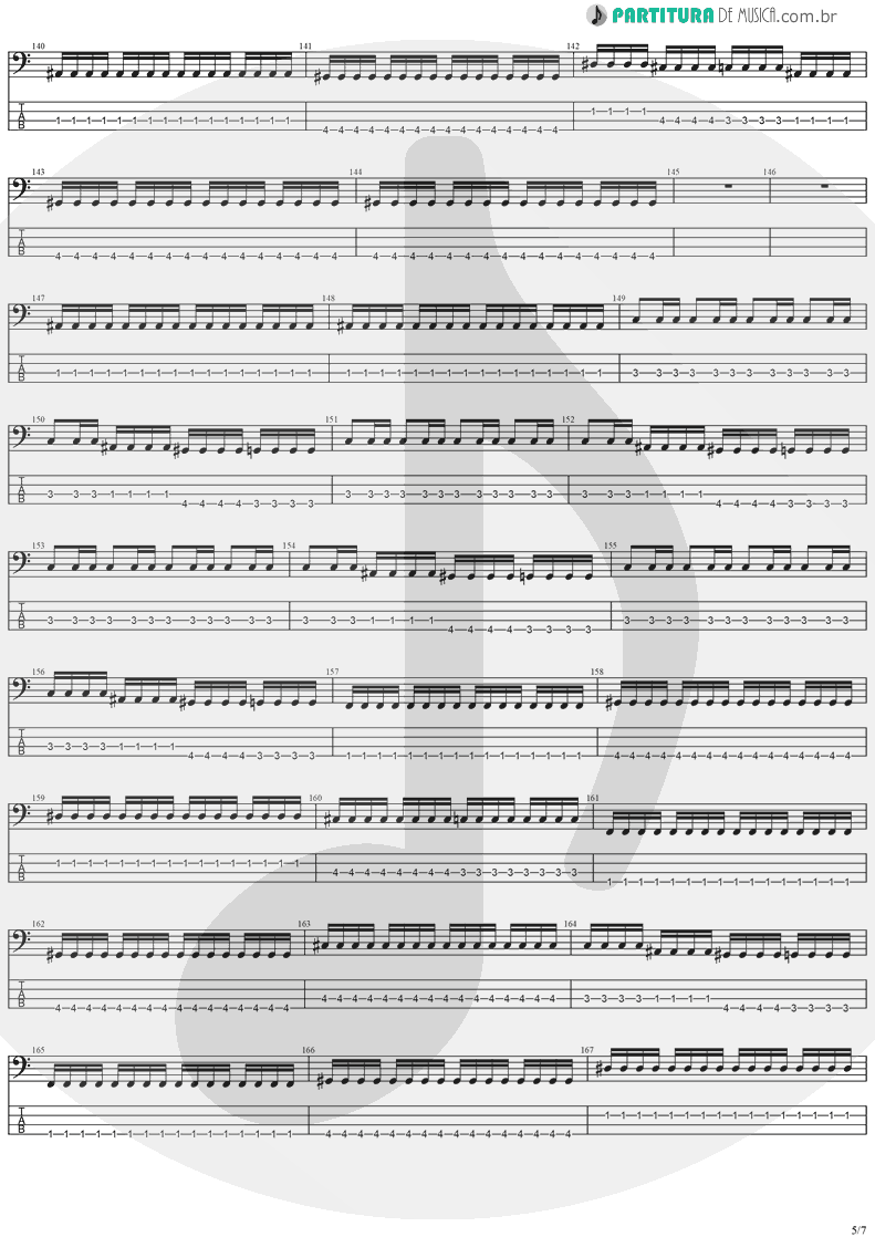 Tablatura + Partitura de musica de Baixo Elétrico - Legions | Stratovarius | Visions 1997 - pag 5