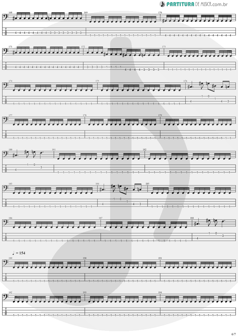 Tablatura + Partitura de musica de Baixo Elétrico - Legions | Stratovarius | Visions 1997 - pag 6