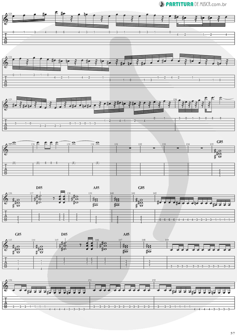 Tablatura + Partitura de musica de Guitarra Elétrica - Legions | Stratovarius | Visions 1997 - pag 5