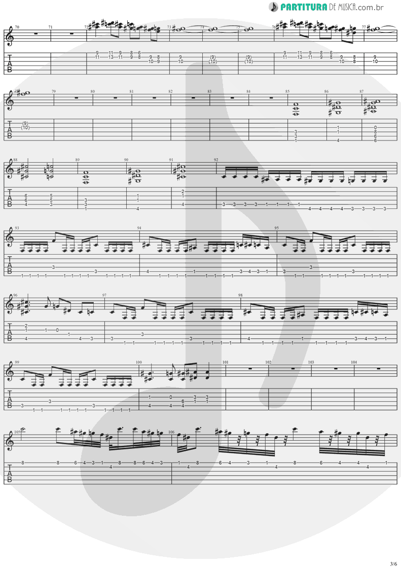 Tablatura + Partitura de musica de Guitarra Elétrica - Legions | Stratovarius | Visions 1997 - pag 3