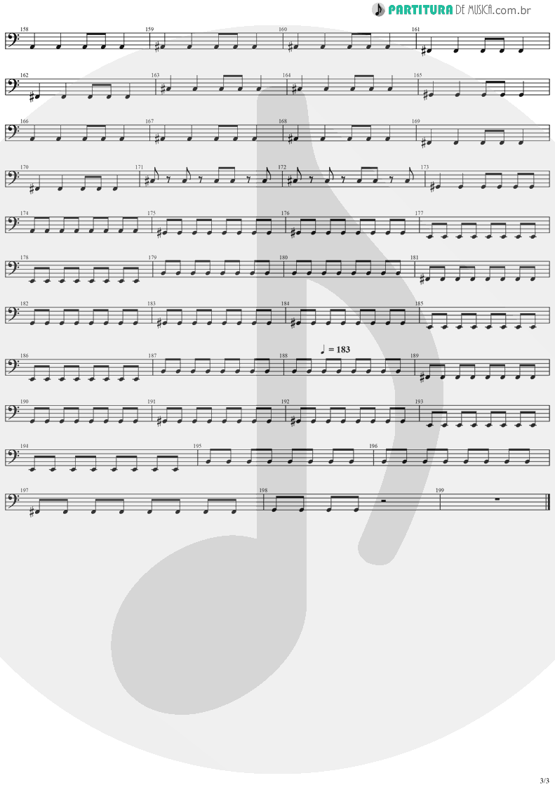 Partitura de musica de Baixo Elétrico - Paradise | Stratovarius | Visions 1997 - pag 3