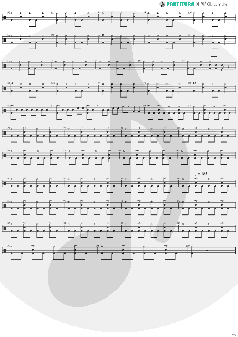 Partitura de musica de Bateria - Paradise | Stratovarius | Visions 1997 - pag 3