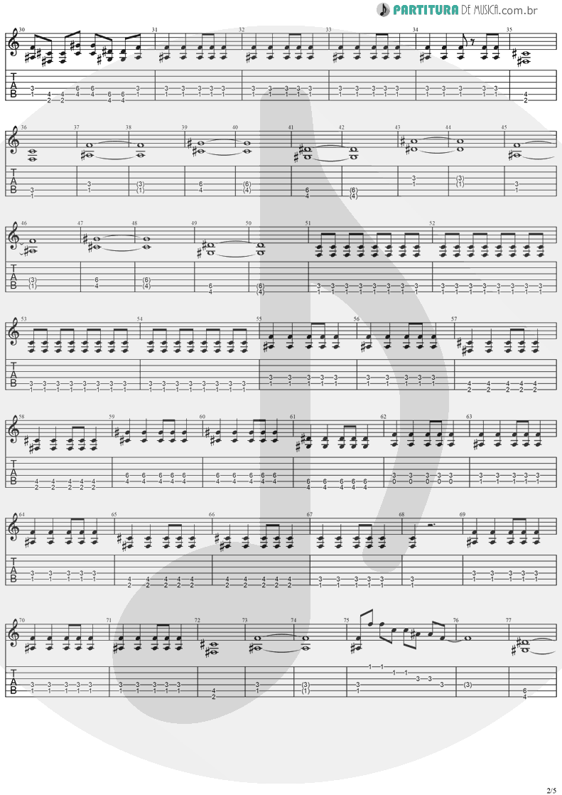 Tablatura + Partitura de musica de Guitarra Elétrica - Paradise | Stratovarius | Visions 1997 - pag 2