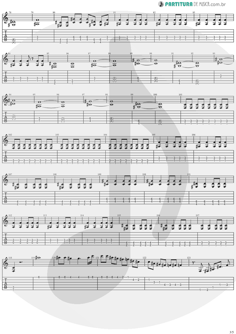 Tablatura + Partitura de musica de Guitarra Elétrica - Paradise | Stratovarius | Visions 1997 - pag 3