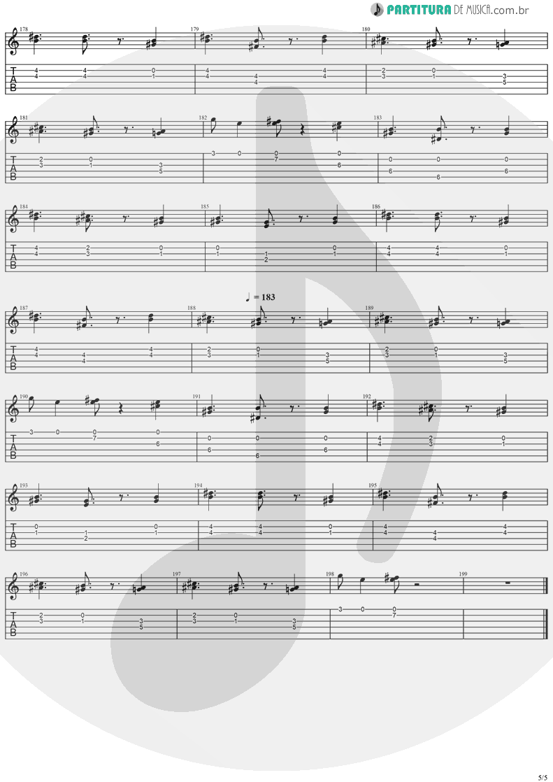 Tablatura + Partitura de musica de Guitarra Elétrica - Paradise | Stratovarius | Visions 1997 - pag 5