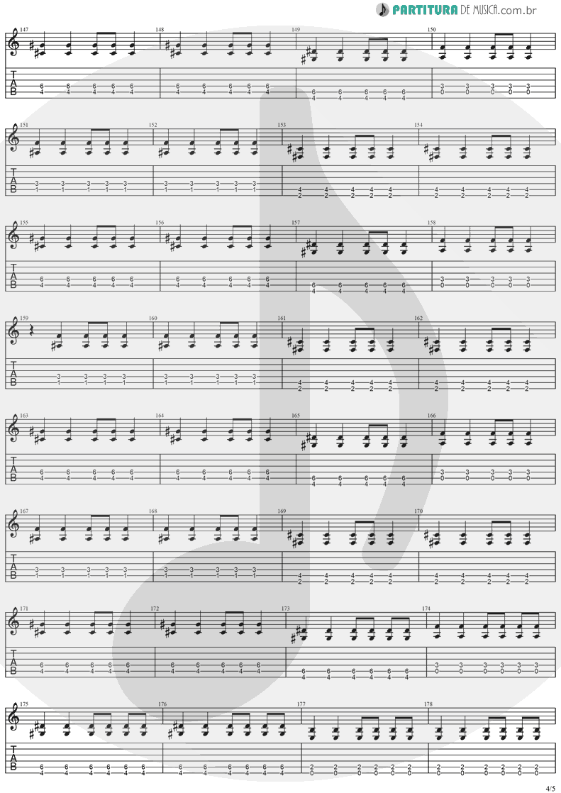 Tablatura + Partitura de musica de Guitarra Elétrica - Paradise | Stratovarius | Visions 1997 - pag 4