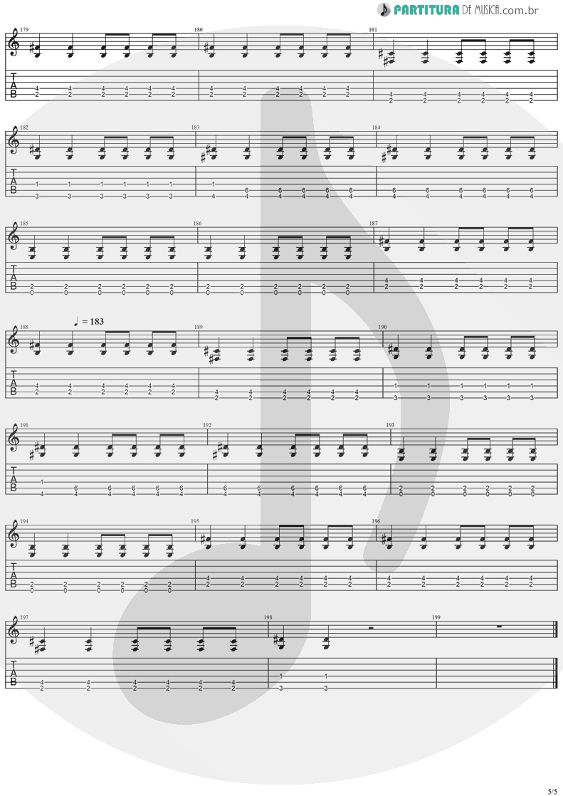 Tablatura + Partitura de musica de Guitarra Elétrica - Paradise | Stratovarius | Visions 1997 - pag 5