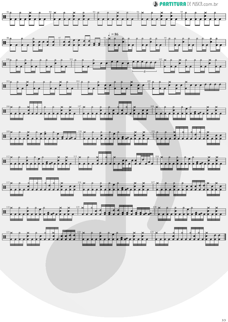 Partitura de musica de Bateria - The Abyss Of Your Eyes | Stratovarius | Visions 1997 - pag 3