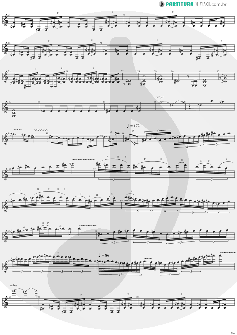 Partitura de musica de Guitarra Elétrica - The Abyss Of Your Eyes | Stratovarius | Visions 1997 - pag 3