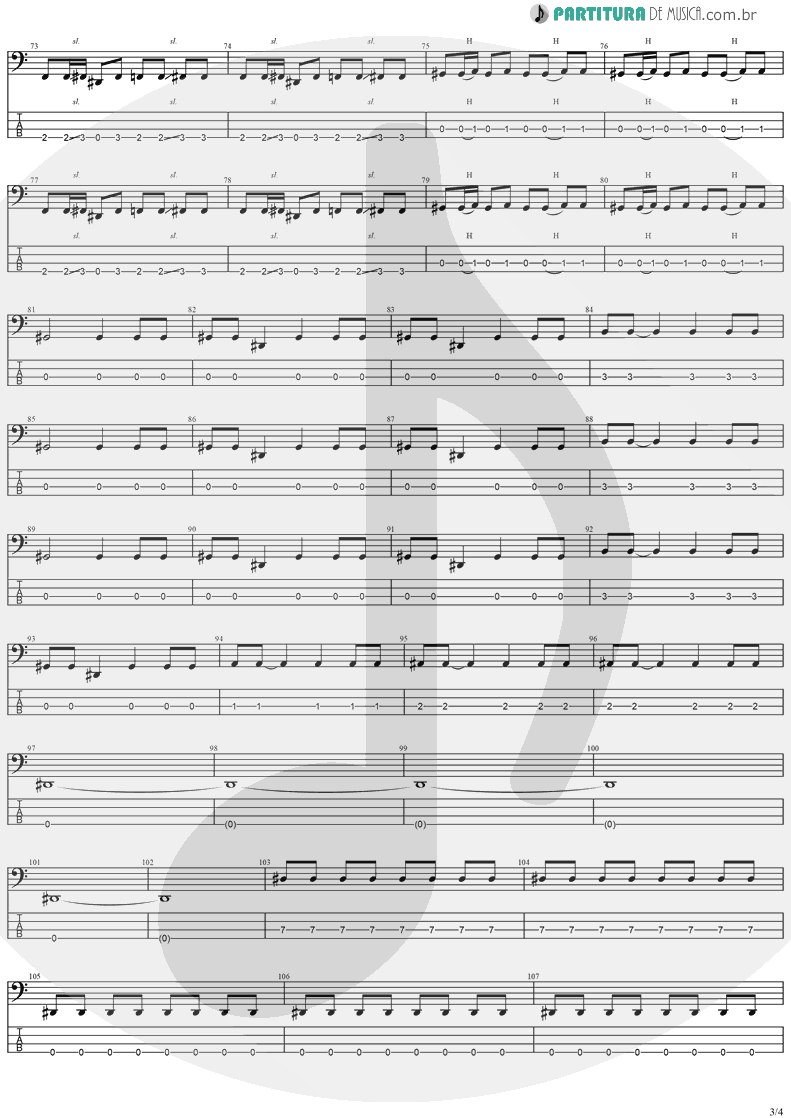 Tablatura + Partitura de musica de Baixo Elétrico - The Kiss Of Judas | Stratovarius | Visions 1997 - pag 3