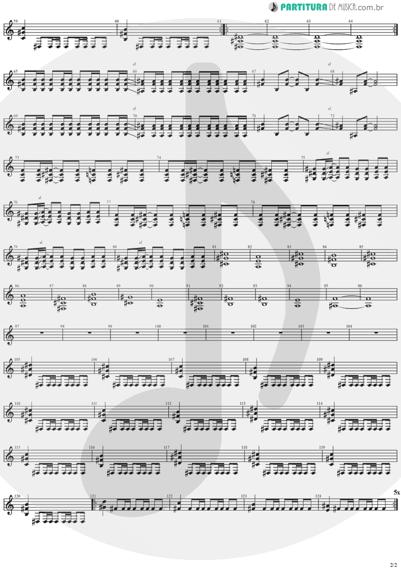 Partitura de musica de Guitarra Elétrica - The Kiss Of Judas | Stratovarius | Visions 1997 - pag 2