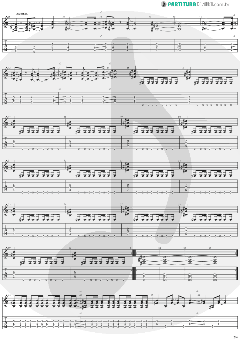 Tablatura + Partitura de musica de Guitarra Elétrica - The Kiss Of Judas | Stratovarius | Visions 1997 - pag 2