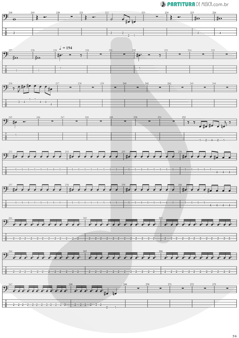 Tablatura + Partitura de musica de Baixo Elétrico - Visions | Stratovarius | Visions 1997 - pag 5